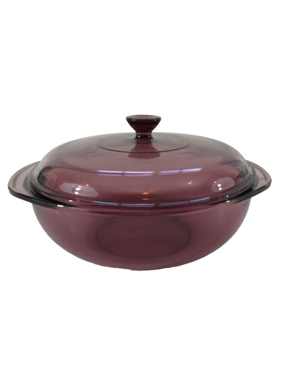 Vintage Pyrex Cranberry or Amethyst 2-Quart Round Covered Casserole Dish